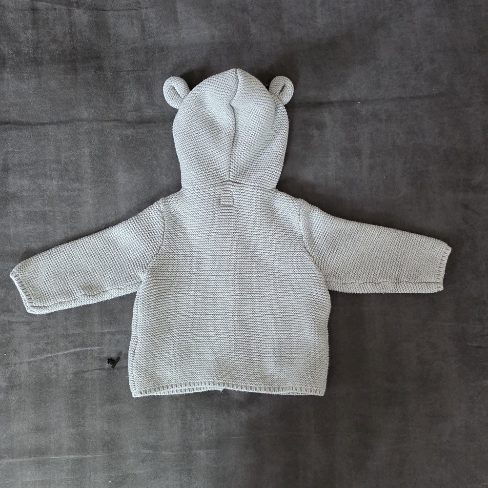 GAP Baby Knit Hooded Cardigan - Light Gray - Picture 6 of 10